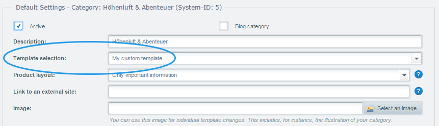 Custom category templates