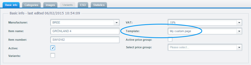 Custom detail page templates