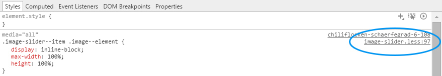 Debugging styles with source maps