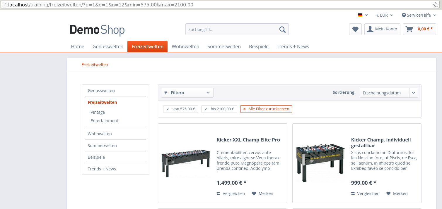 filter options are included in the URI