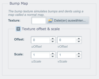 Bump map settings